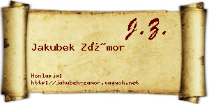 Jakubek Zámor névjegykártya
